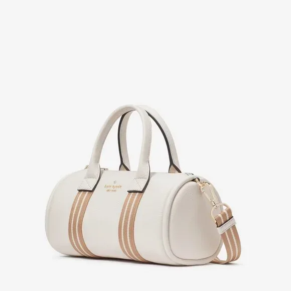 Kate Spade Rosie Small Duffle Barrel Pebbled Leather Crossbody Parchment